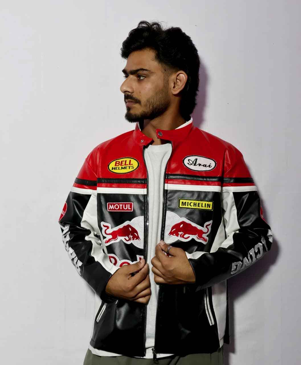 Red bull racing jacket fully Embroidered and unique style.